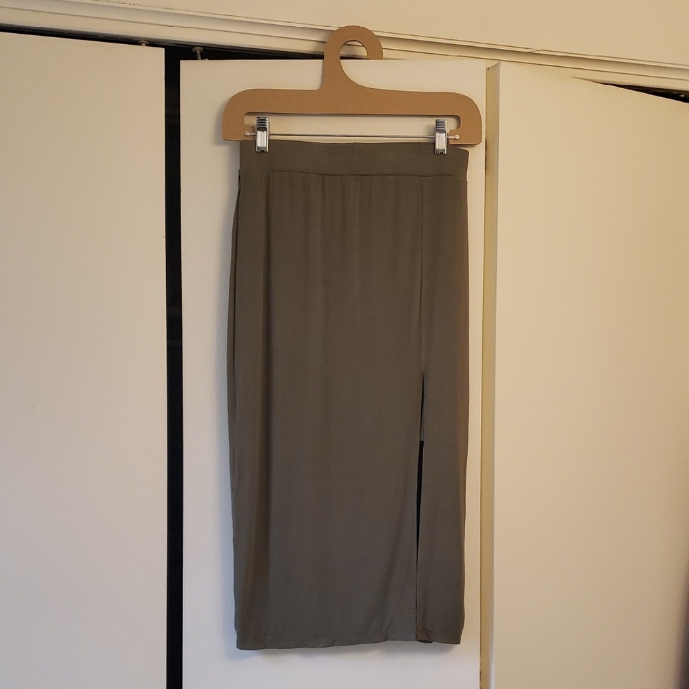 JustFab Olive Pencil Skirt